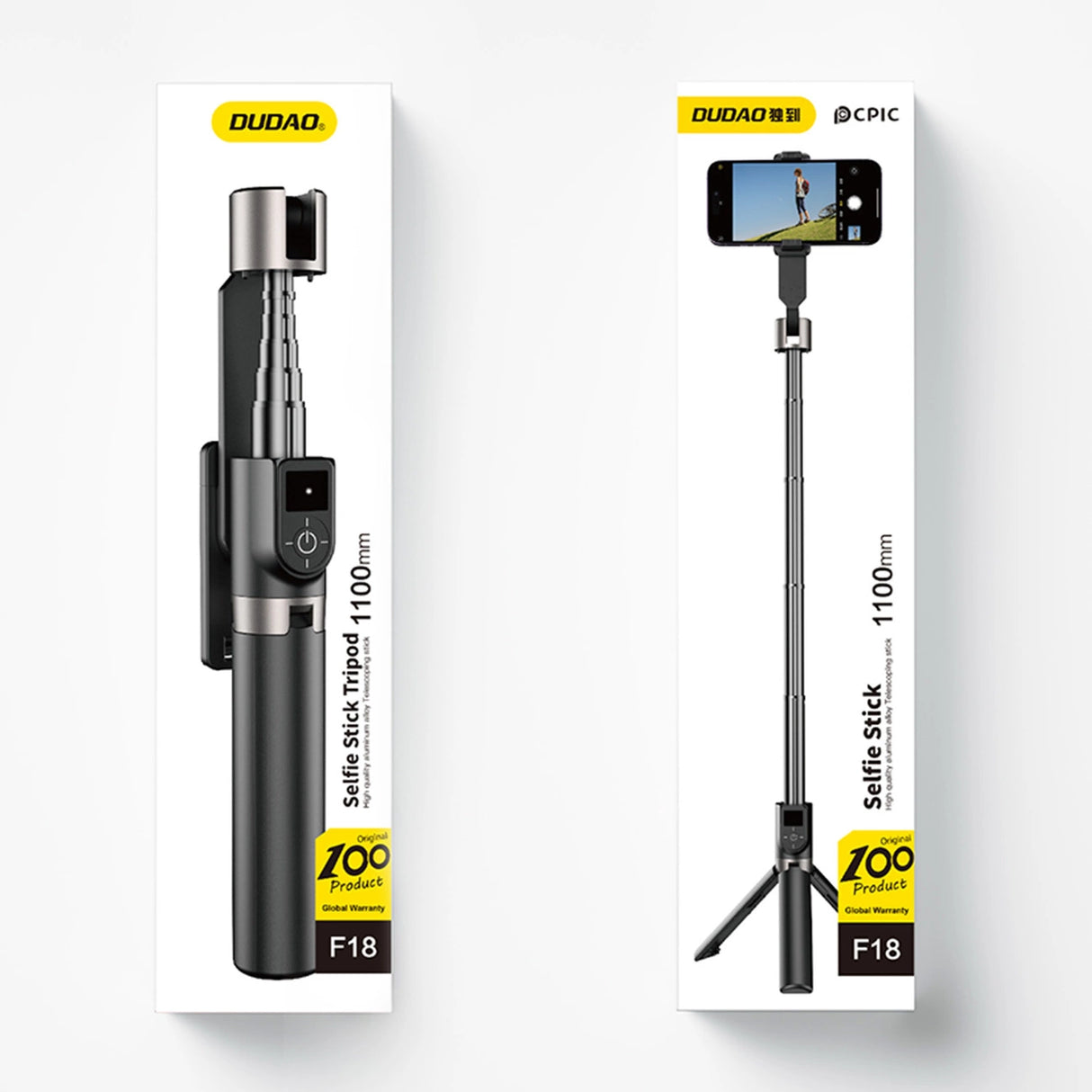 Selfie-stick / teleskopstang med stativ Dudao F18B - sort