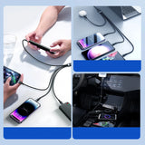 Joyroom Multi-Use Series S-A18 4in1 USB-A - USB-C / USB-C / Lightning / micro USB kabel 1,2 m - sort