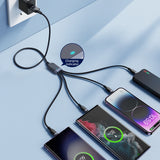 Joyroom Multi-Use Series S-A18 4in1 USB-A - USB-C / USB-C / Lightning / micro USB kabel 1,2 m - sort