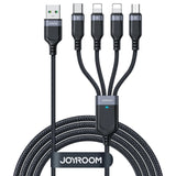 Joyroom Multi-Use Series S-A18 4in1 USB-A - USB-C / Lightning / Lightning / micro USB kabel 1,2 m - sort