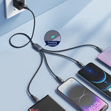 Joyroom Multi-Use Series S-A18 4in1 USB-A - USB-C / Lightning / Lightning / micro USB kabel 1,2 m - sort