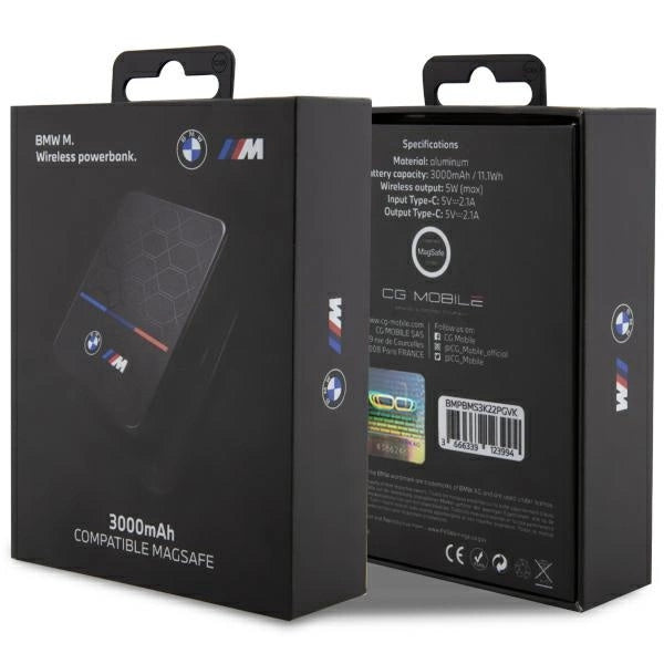 BMW Induktive Power Bank BMPBMS3K22PGVK 5W 3000mAh + kabel sort/sort M Collection MagSafe