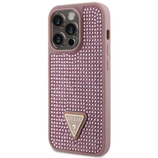 Guess GUHCP14LHDGTPP iPhone 14 Pro 6.1" pink/pink hårdkasse Rhinestone Triangle