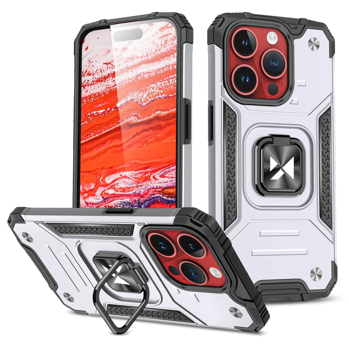 Wozinsky Ring Armor iPhone 15 Pro Max Ring Armor Case - Sølv