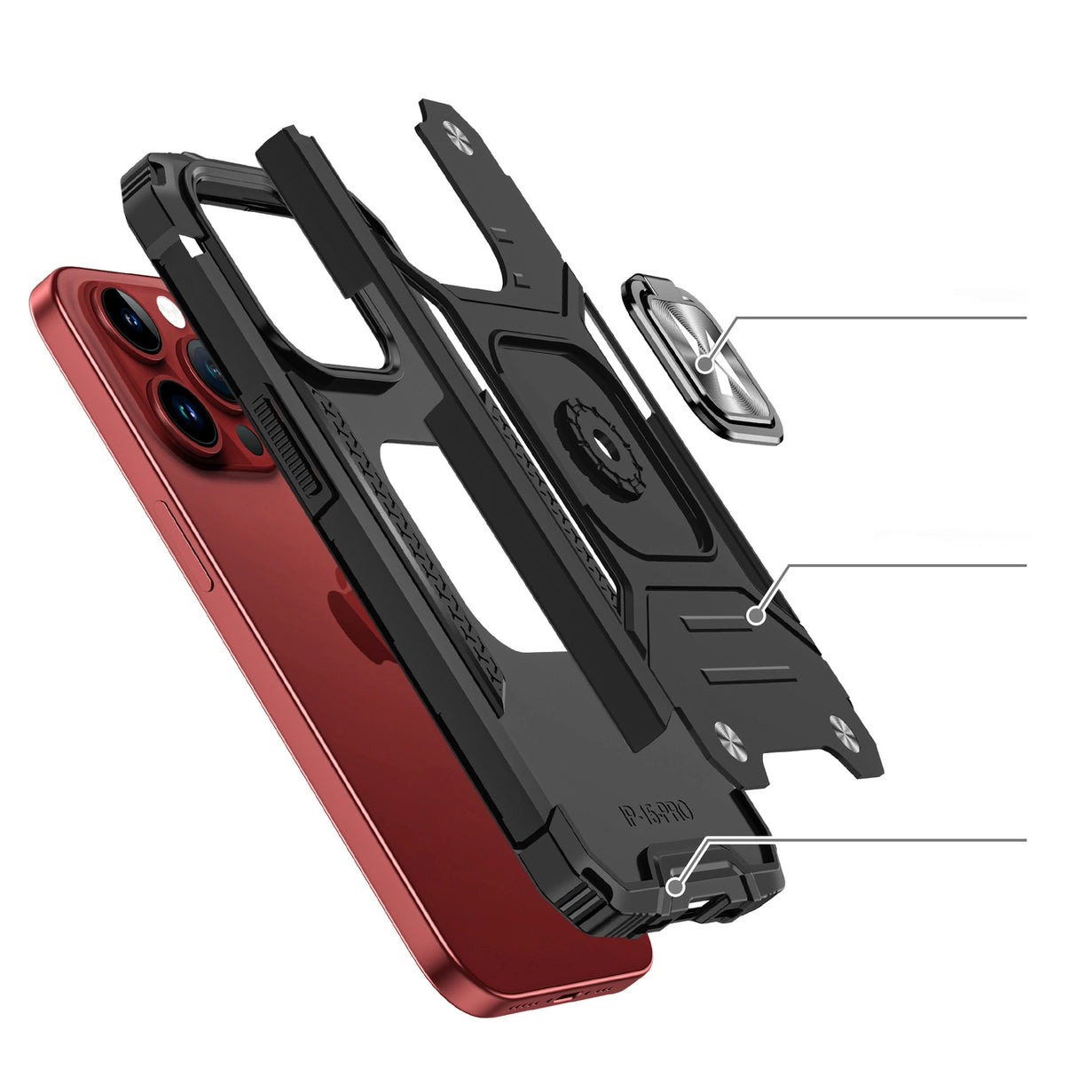 Wozinsky Ring Armor iPhone 15 Pro Max Ring Armor Case - Sølv