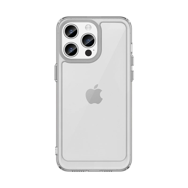 Forstærket æske med fleksibel ramme til iPhone 15 Pro Outer Space - gennemsigtigt