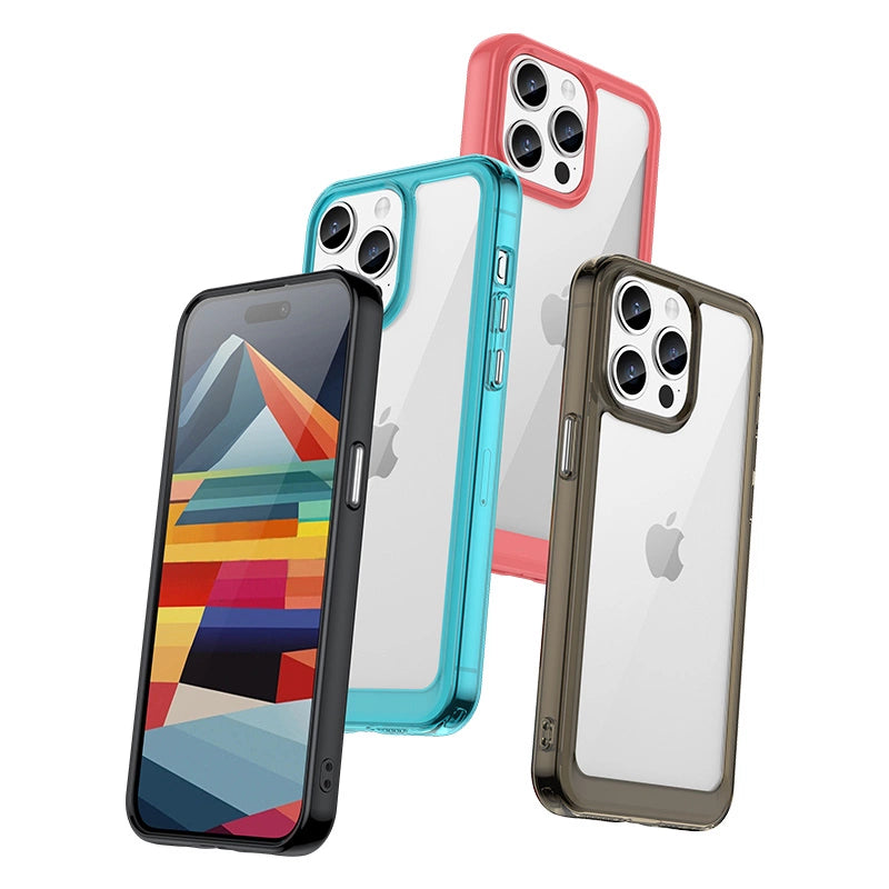 Forstærket etui med fleksibel ramme til iPhone 15 Pro Outer Space - blå
