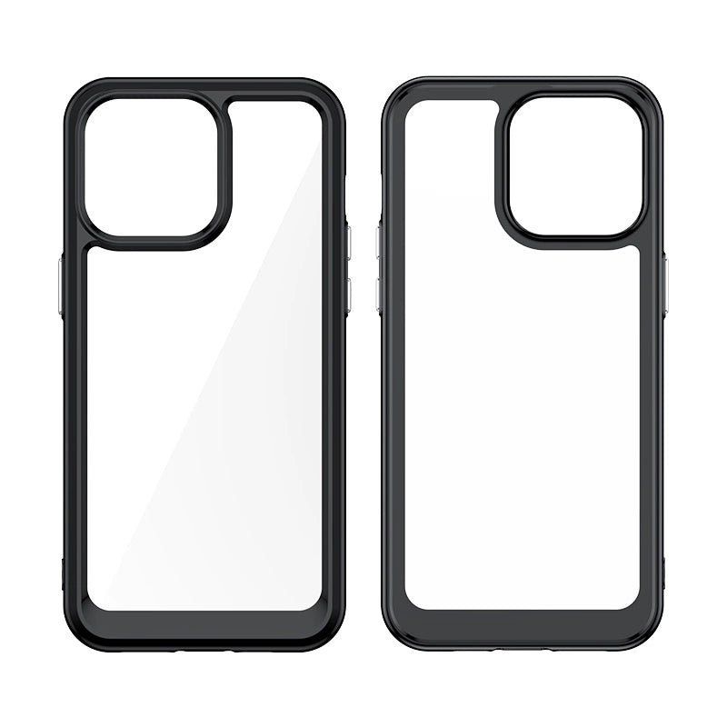 Forstærket etui med fleksibel ramme til iPhone 15 Pro Outer Space - blå