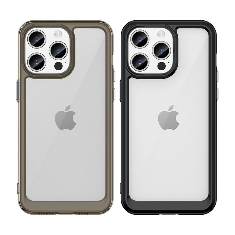 Forstærket etui med fleksibel ramme til iPhone 15 Pro Outer Space - blå