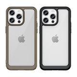 iPhone 15 Pro Outer Space forstærket kuffert med fleksibel ramme - sort