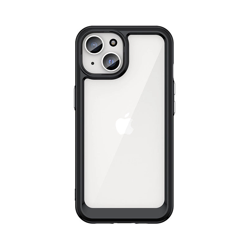 Forstærket etui med fleksibel ramme til iPhone 15 Plus Outer Space - sort