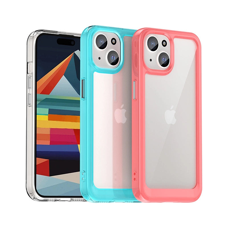 Forstærket etui med fleksibel ramme til iPhone 15 Plus Outer Space - sort