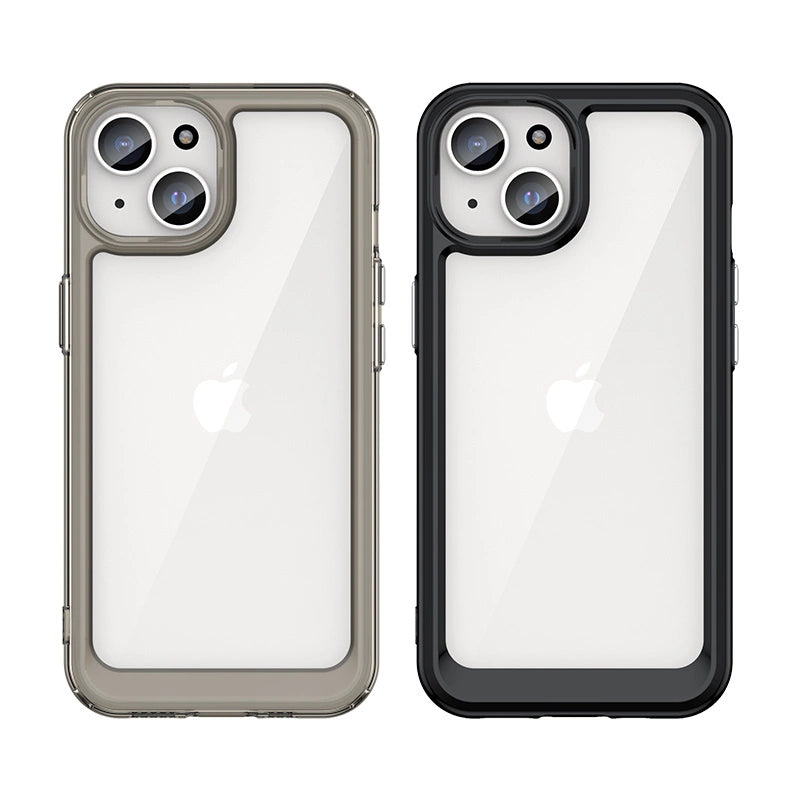 Forstærket etui med fleksibel ramme til iPhone 15 Plus Outer Space - sort