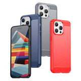 Fleksibelt carbonmønster til iPhone 15 Pro Carbon Case - blå