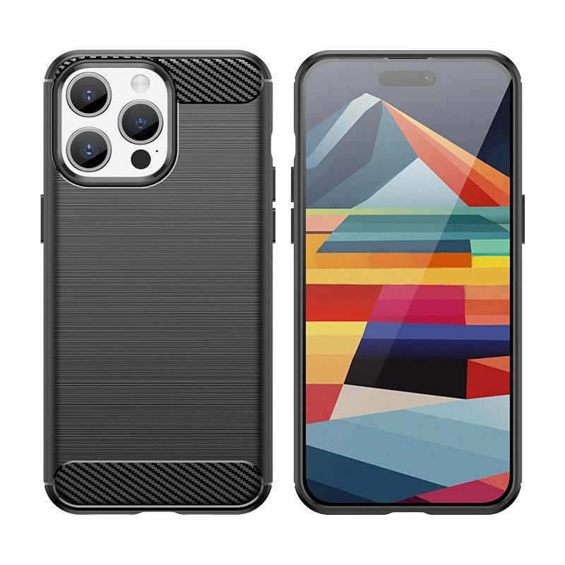 Fleksibel carbon mønster tilfælde for iPhone 15 Pro Carbon Case - blå