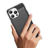 Fleksibel carbon mønster tilfælde for iPhone 15 Pro Carbon Case - blå