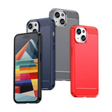Fleksibel Carbon Case med et carbon mønster til iPhone 15 - blå