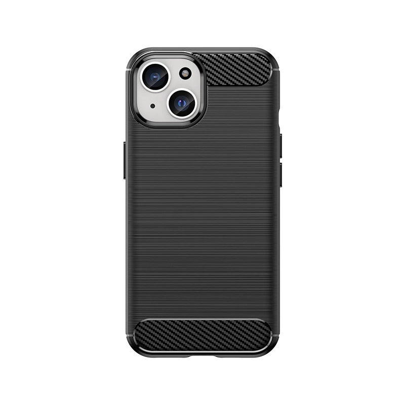 Fleksibel Carbon Case med carbon mønster til iPhone 15 - sort