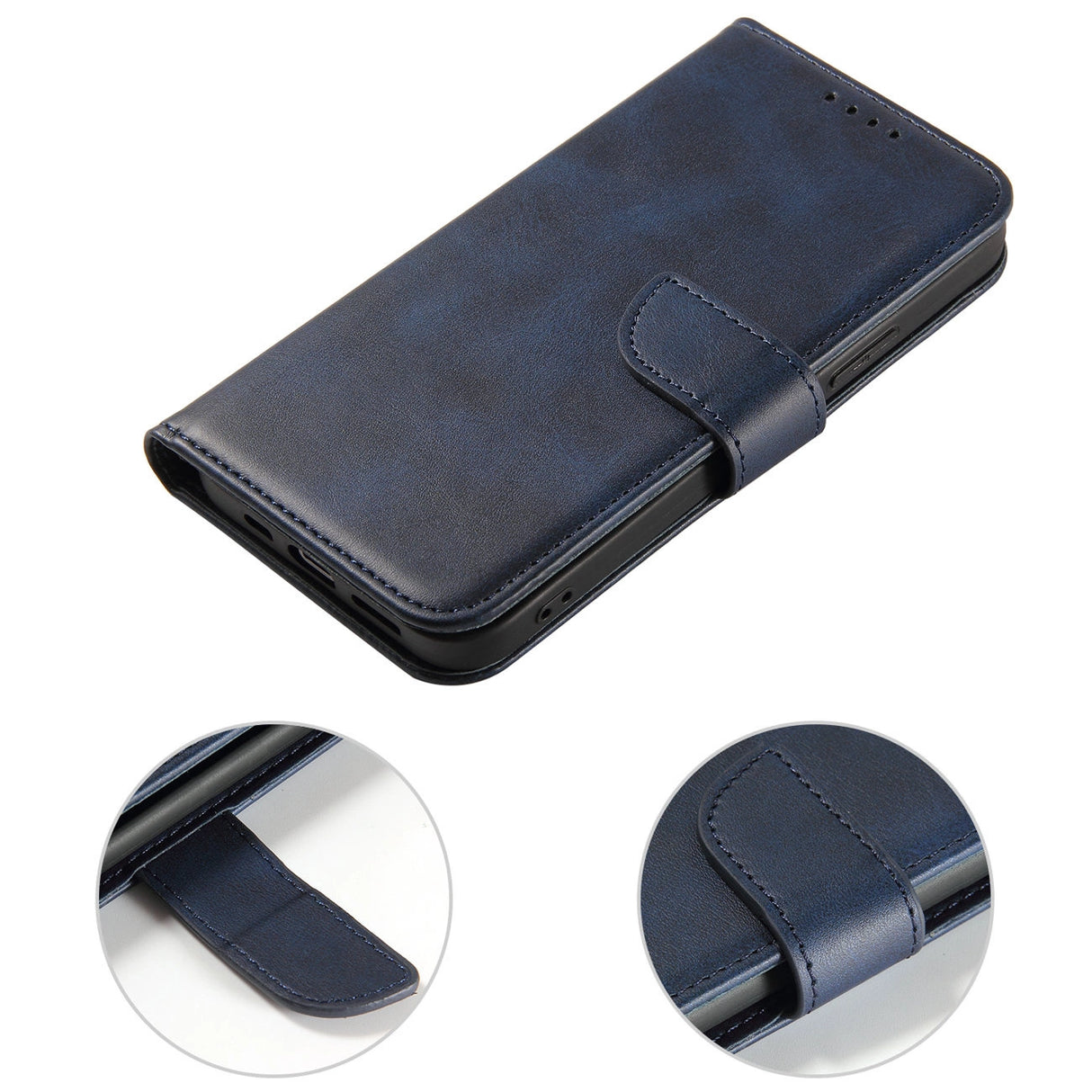 Flip Stand Wallet Case til iPhone 15 Pro Max Magnet Case - Blå