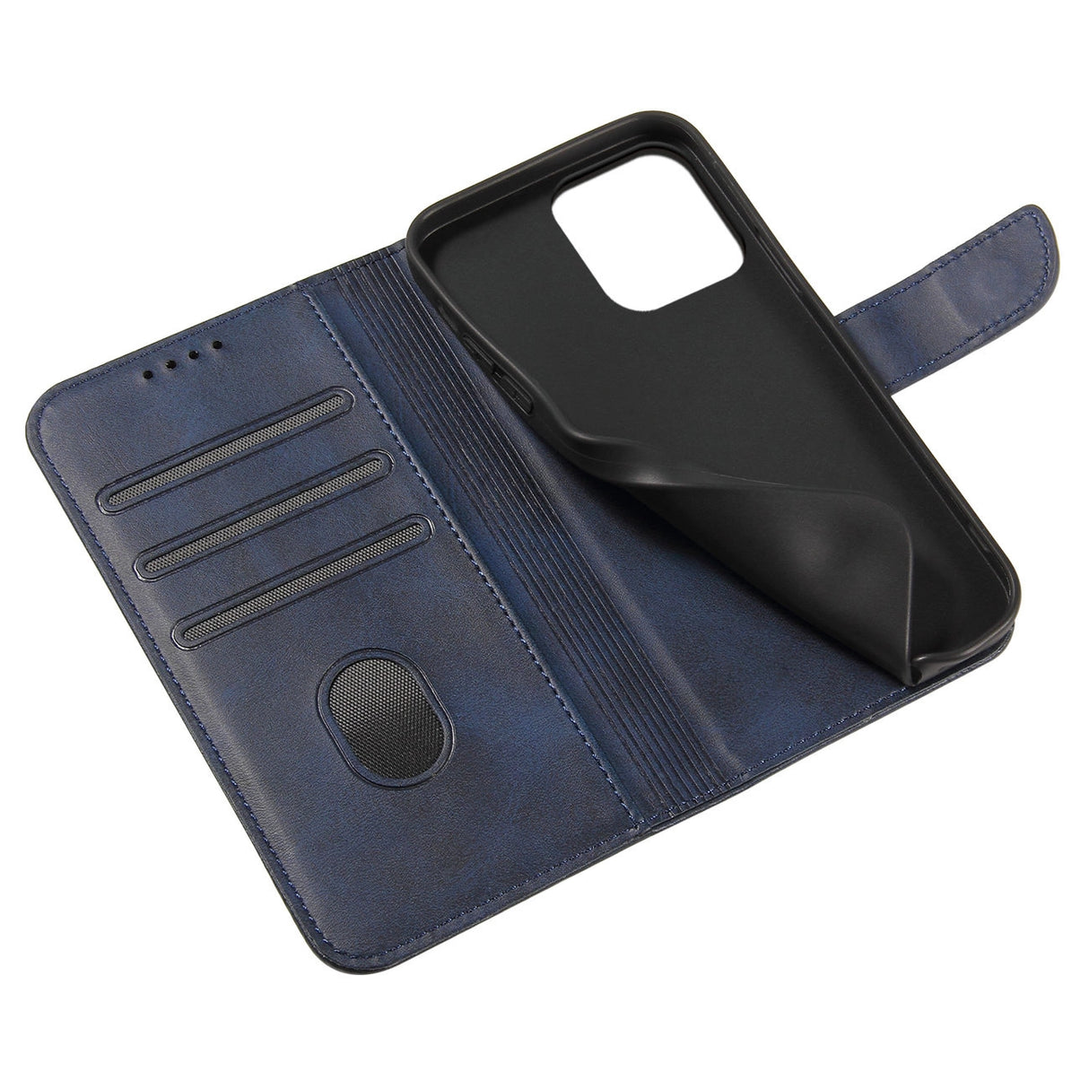 Flip Stand Wallet Case til iPhone 15 Pro Max Magnet Case - Blå