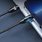 Wozinsky WUCLC2 Lightning - USB-C 36W 480Mb/s kabel 2m med display - sort