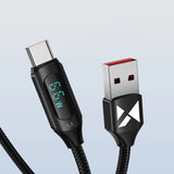 Wozinsky WUACC2 USB A - USB C-kabel med skærm 66W 6A 2m - sort