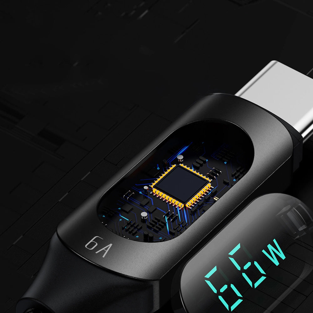 Wozinsky WUACC2 USB A - USB C-kabel med skærm 66W 6A 2m - sort