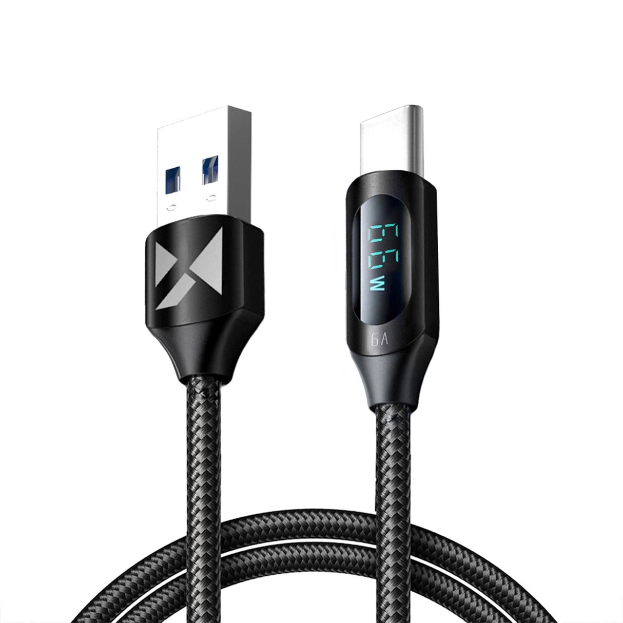 Wozinsky WUACC1 USB A - USB C-kabel med skærm 66W 6A 1m - sort