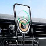 Magnetisk holder med MagSafe induktiv oplader til cockpit/luftventil 15W Dudao F12MAX+ - sort