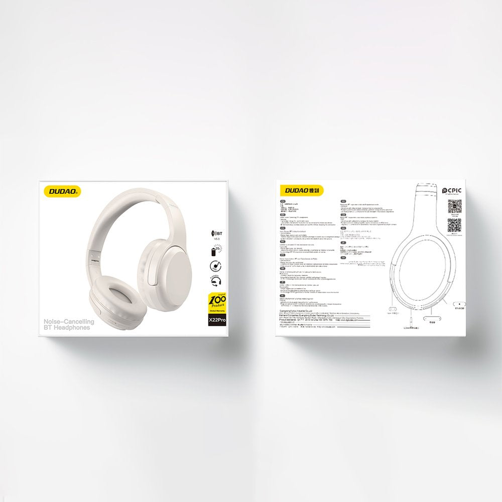 Dudao X22Pro trådløse Bluetooth 5.3 hovedtelefoner - hvid