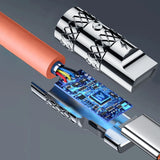 Dudao L24AL USB-A - Lightning vinklet kabel med 180° rotation 30W 1m - orange
