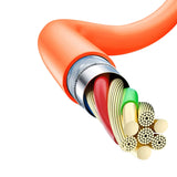 Dudao L24AL USB-A - Lightning vinklet kabel med 180° rotation 30W 1m - orange