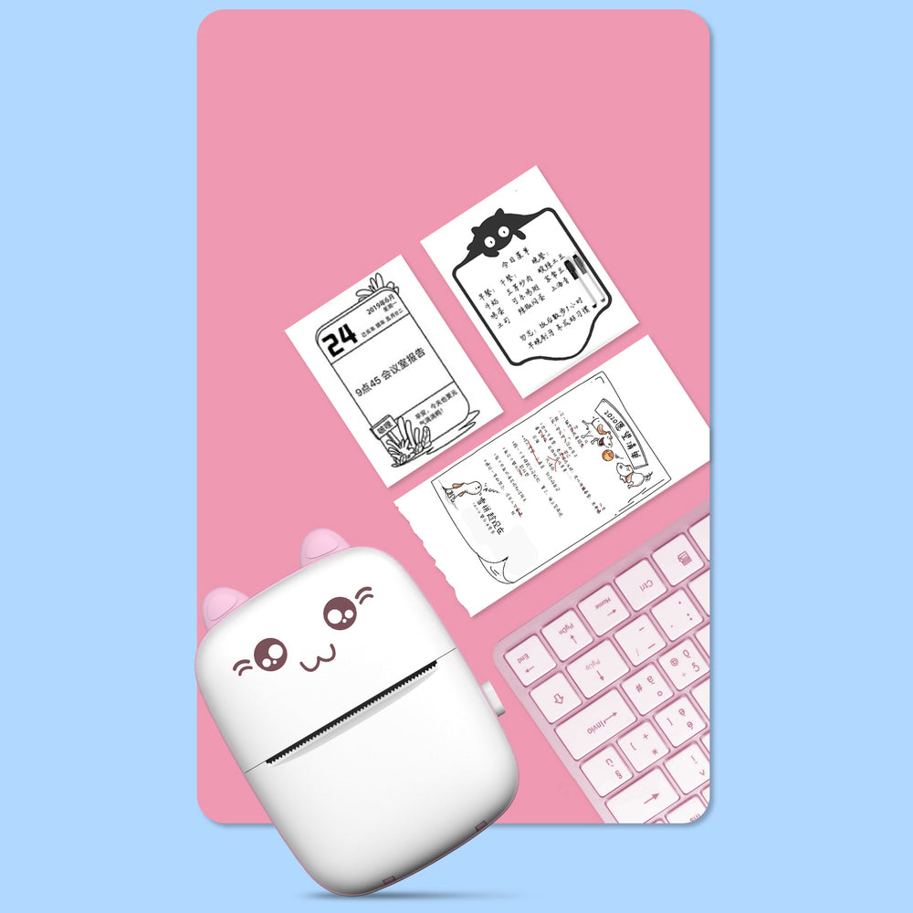 Termisk printer mini cat HURC9 - lyserød
