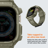 Spigen Rugged Armor ”Pro” Apple Watch Ultra 1 / 2 / 3 / 4 (49 Mm) Vintage Khaki