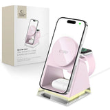 Tech Protect Qi15 W A43 3 I 1 Magnetisk Mag Safe Trådløs Oplader Babypink