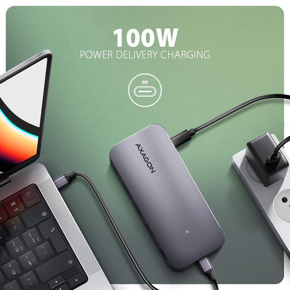 Axagon HMC-12GM2 dockingstation Ledningsført USB 3.2 Gen 2 (3.1 Gen 2) Type-C Grå