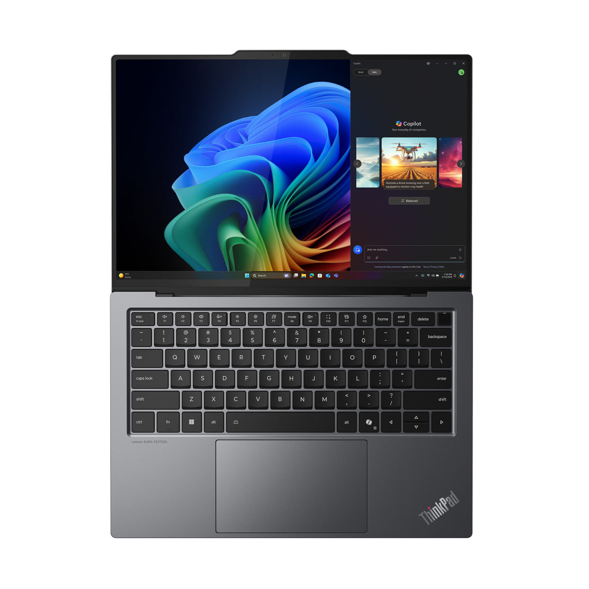 Lenovo ThinkPad X9-14 Gen 1 Aura Edition Copilot+ PC Intel Core Ultra 7 258V Laptop 35,6 cm (14") WUXGA 32 GB LPDDR5x-SDRAM 1 TB SSD Wi-Fi 7 (802.11be) Windows 11 Pro Engelsk Grå
