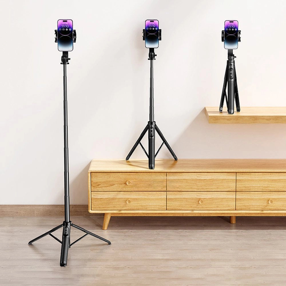 Selfie-stick / teleskopstang med stativ og Bluetooth-fjernbetjening 1,5 m Ugreen LP586 - sort