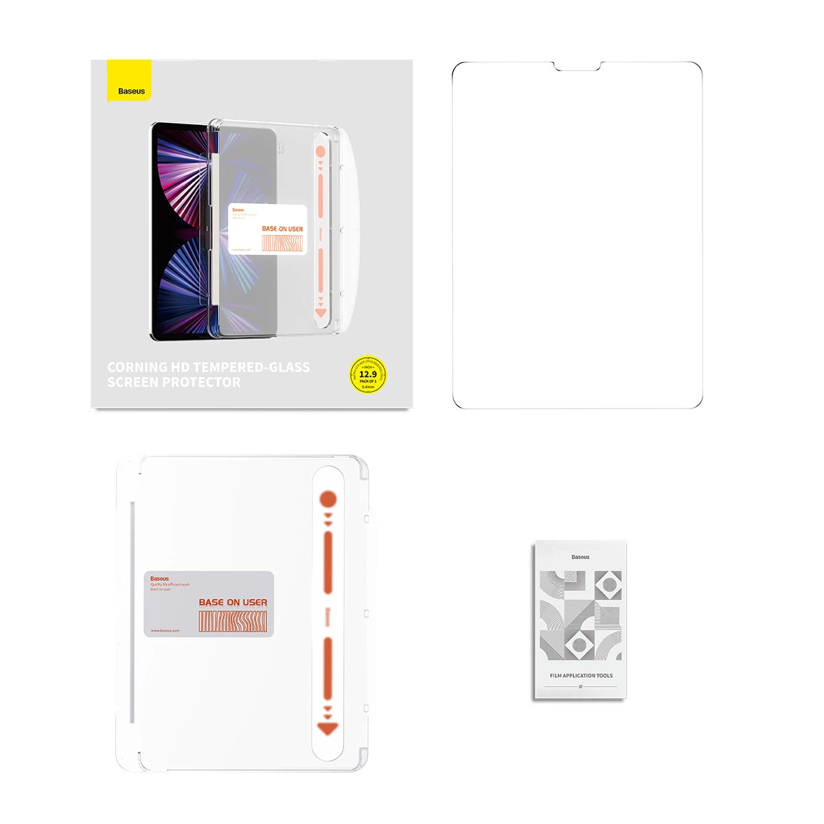 Baseus Crystal hærdet glas til iPad Pro 12.9' (2018/2020/2021/2022) + monteringssæt - gennemsigtigt