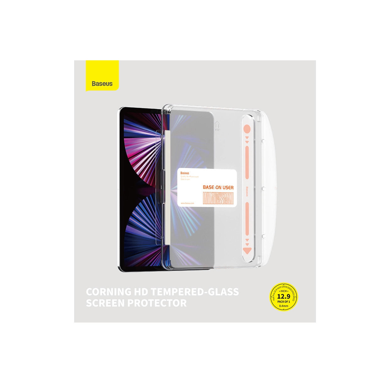 Baseus Crystal hærdet glas til iPad Pro 12.9' (2018/2020/2021/2022) + monteringssæt - gennemsigtigt