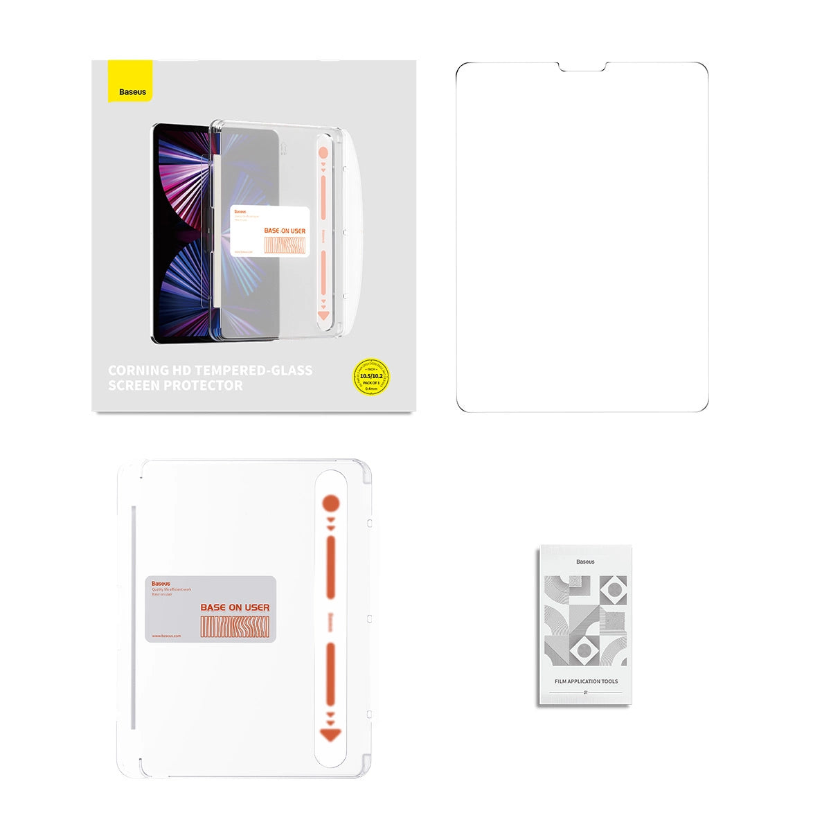 Baseus Crystal hærdet glas til iPad 10.2' (2019/2020/2021) / iPad Air 3 10.5' + monteringssæt - gennemsigtigt