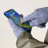 Trådede telefonhandsker med udskæringer til fingre - grå
