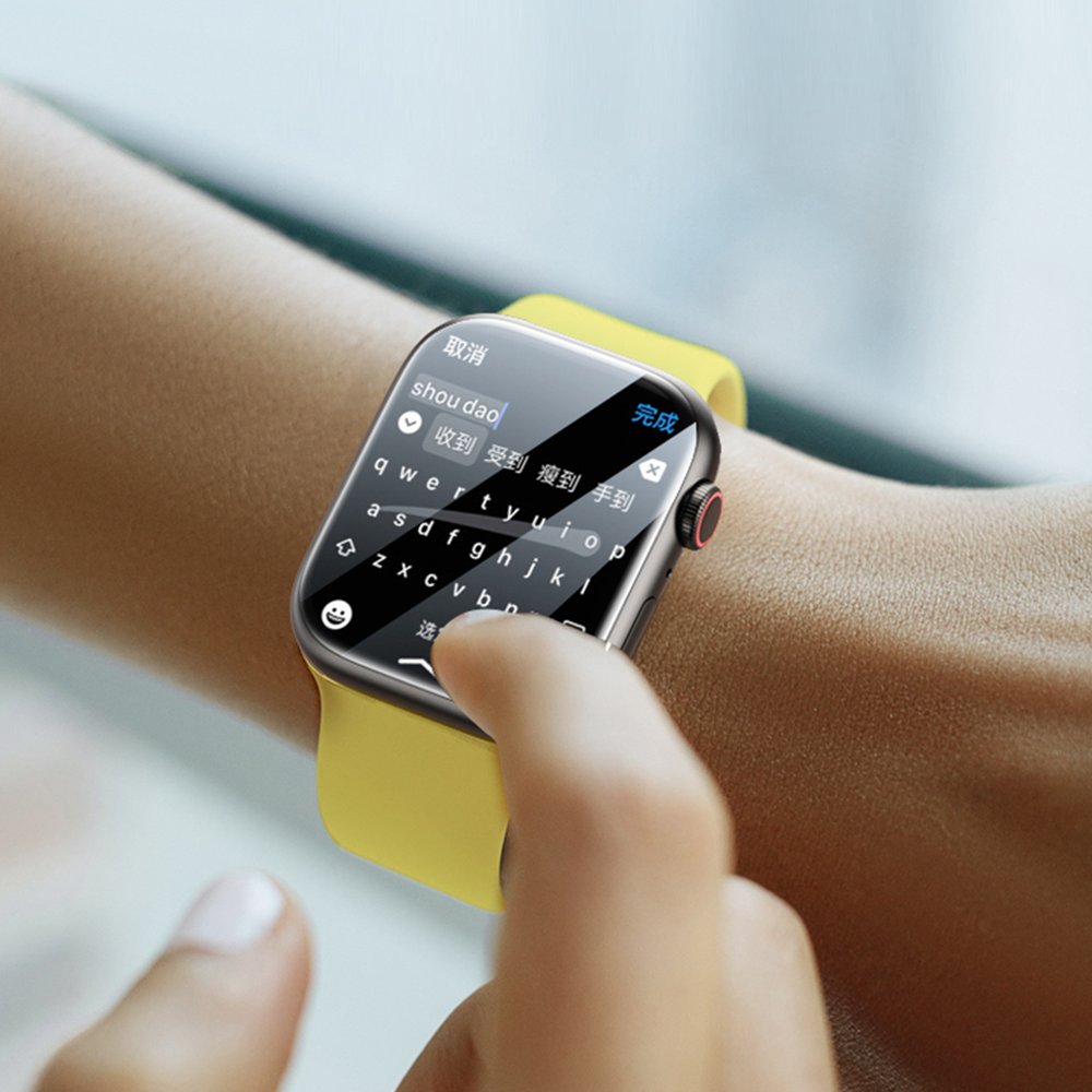 Sæt af 2x Baseus NanoCrystal beskyttende film til Apple Watch 4/5/6/SE/SE 2 44mm + monteringssæt - gennemsigtigt