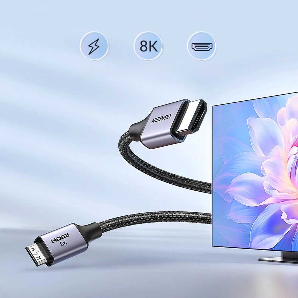 Ugreen HD163 15515 mini HDMI / HDMI 2.1 8K kabel 2m - grå