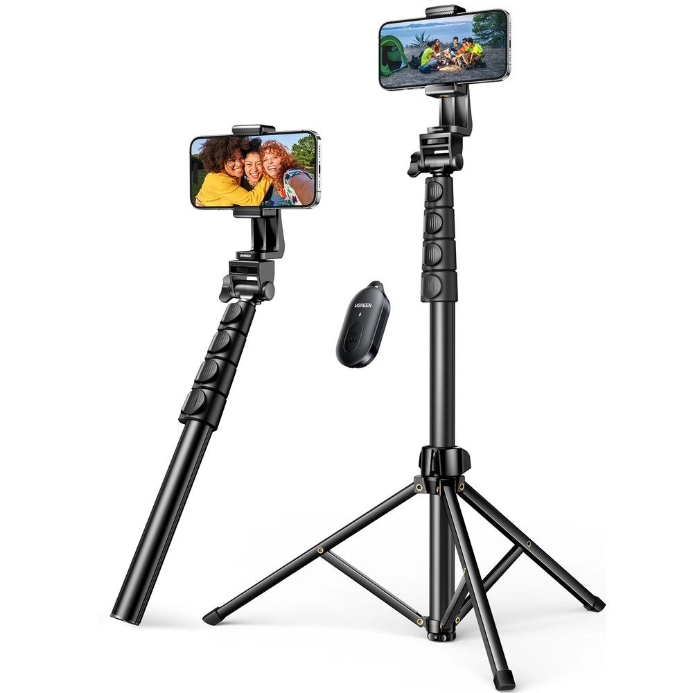 Ugreen LP680 selfie stick med stativ og Bluetooth fjernbetjening 1,8 m - sort