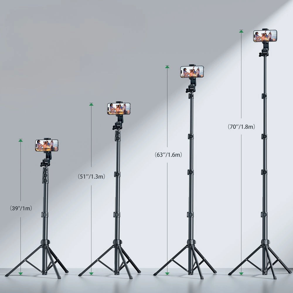 Ugreen LP680 selfie stick med stativ og Bluetooth fjernbetjening 1,8 m - sort