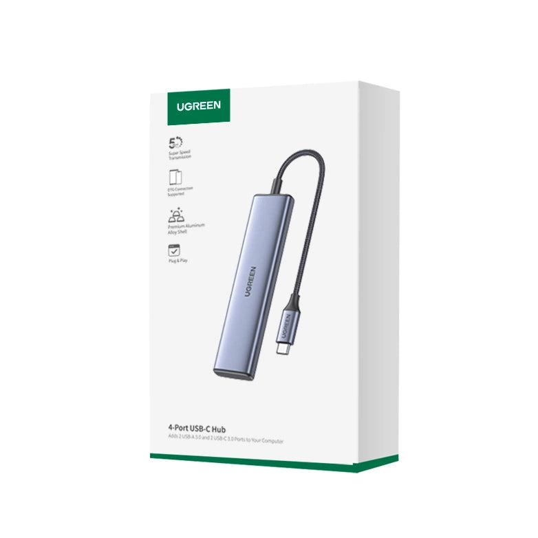HUB USB-C - 2 x USB-A / 2 x USB-C 20 cm Grøn CM473 - grå