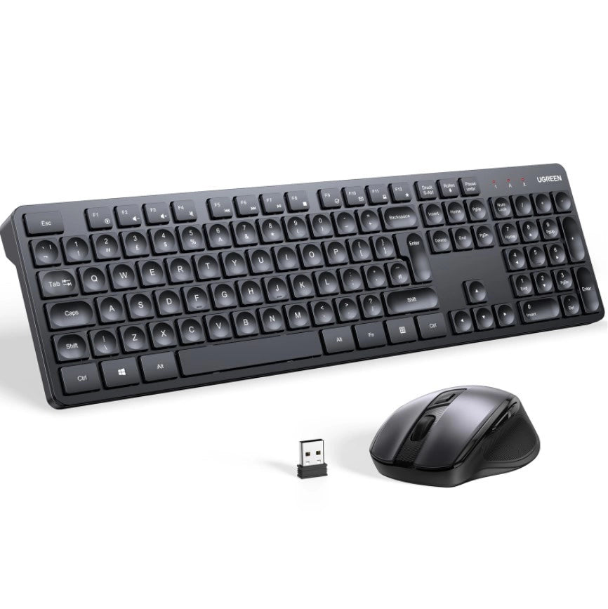 Ugreen MK006 trådløs mus og tastatur sæt 2.4Ghz - sort