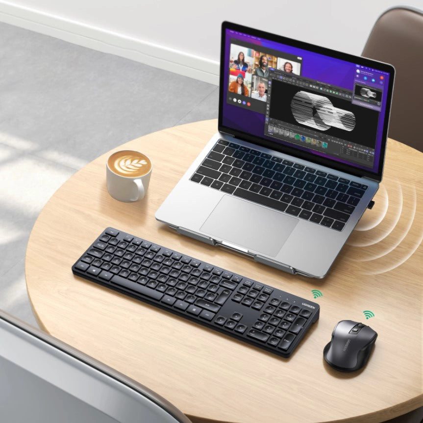 Ugreen MK006 trådløs mus og tastatur sæt 2.4Ghz - sort