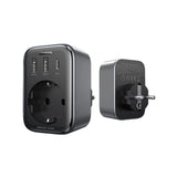 Væglader 30W (2xUSB/USB C/AC) / adapter EU - EU 13A Ugreen CD314 - sort